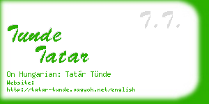 tunde tatar business card